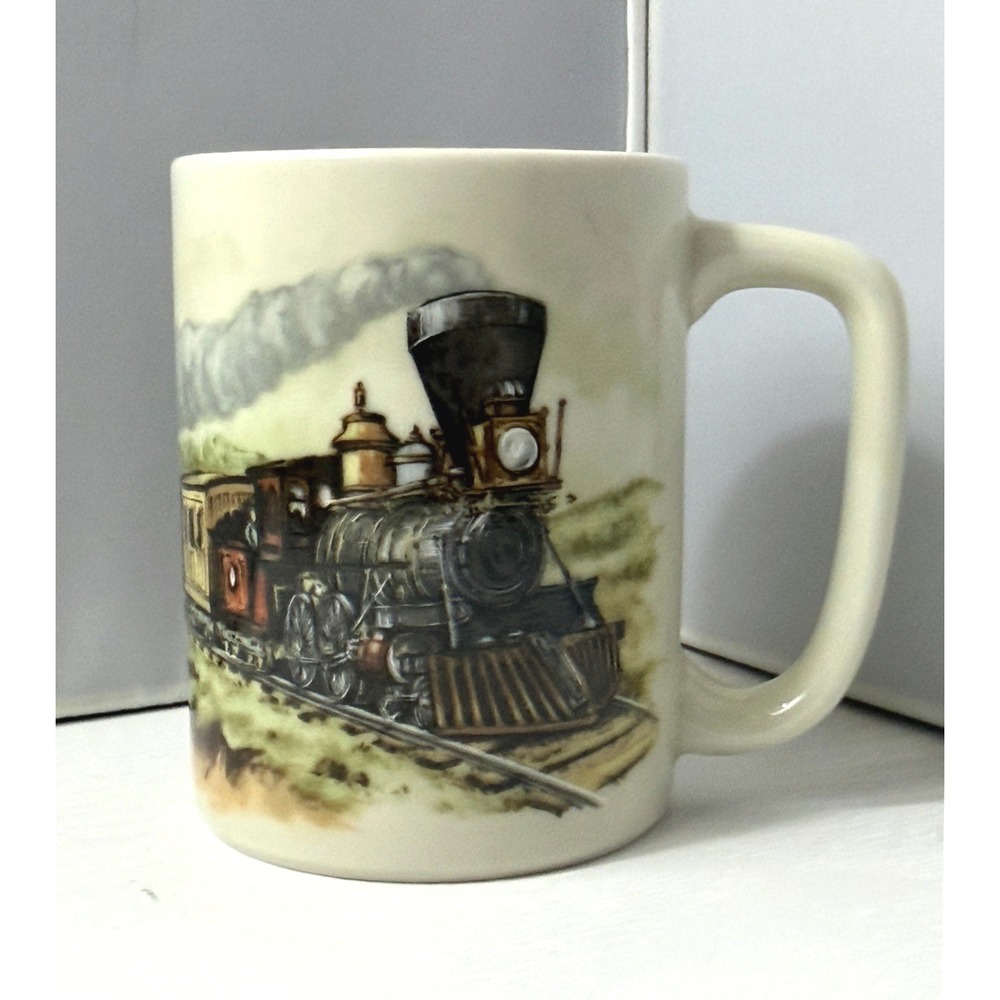 Vintage Otagiri Coffee Mug Train Steam Locomotive Japan